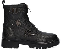 Braqeez 424782-589 Meisjes Biker Boots - Zwart - Leer - Gesp Met Rits