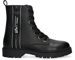 Braqeez Belle Boot Meisjes Biker Boots - Zwart - Leer - Veters