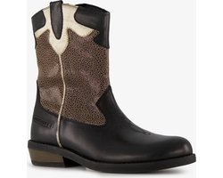 Braqeez leren meisjes cowboy western boots zwart goud - Maat 34 - Uitneembare zool