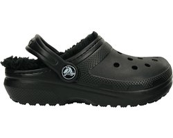 Crocs Classic Lined Clog K - Kinderen - Clogs - Zwart/Zwart - Maat 30/31