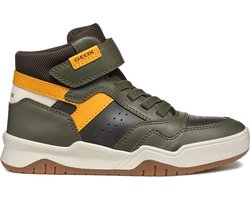 GEOX J PERTH BOY Unisex Sneakers - DK GREEN/OCHRE - Maat 34