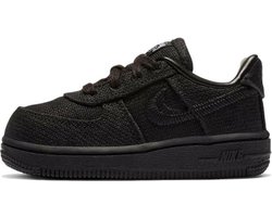 Nike Air Force 1 Low 'Stussy Black' (TD) - maat EU26 - DC8306-001 - zwarte - kindersneakers laag