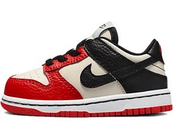 Nike Dunk Low 'NBA 75th Anniversary Chicago' (TD) - maat EU25 - DC9562-100 - kindersneakers laag - zwart - rood -wit fant TD 195244241200