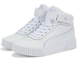 PUMA Carina 2.0 Mid Jr Meisjes Sneakers - Puma White-Puma White-Puma Silver - Maat 37