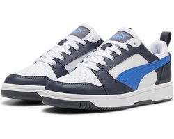 PUMA Puma Rebound V6 Lo Jr Unisex Sneakers - PUMA White-Hyperlink Blue-Galactic Gray - Maat 35.5