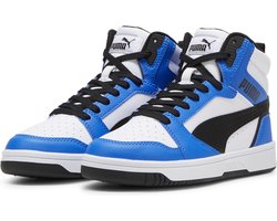 PUMA Puma Rebound V6 Mid Jr FALSE Sneakers - PUMA White-PUMA Black-Racing Blue - Maat 37.5