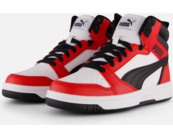 PUMA Puma Rebound V6 Mid Jr Unisex Sneakers - PUMA White-PUMA Black-For All Time Red - Maat 39