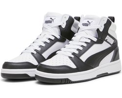 PUMA Puma Rebound V6 Mid Jr Unisex Sneakers - PUMA White-PUMA Black-Shadow Gray