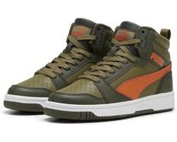 PUMA Puma Rebound V6 Mid WTR Jr Unisex Sneakers - Dark Olive-Maple Syrup-PUMA Olive - Maat 36