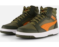 PUMA Puma Rebound V6 Mid WTR Jr Unisex Sneakers - Dark Olive-Maple Syrup-PUMA Olive - Maat 37