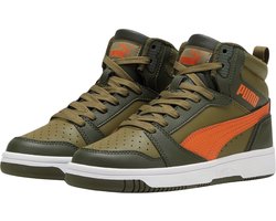 PUMA Puma Rebound V6 Mid WTR Jr Unisex Sneakers - Dark Olive-Maple Syrup-PUMA Olive - Maat 39