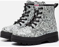 Skechers Gravlen Hi Meisjes Laarzen - Zwart/Zilver - Maat 30