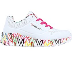 Skechers Uno Lite Meisjes Sneakers - Wit/Multicolour - Maat 27