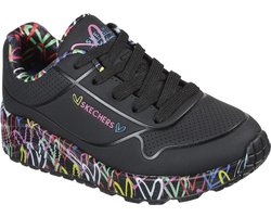 Skechers Uno Lite Meisjes Sneakers - Zwart/Multicolour - Maat 27