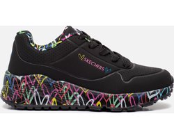 Skechers Uno Lite Meisjes Sneakers - Zwart/Multicolour - Maat 30