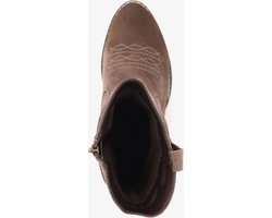 TwoDay suede meisjes cowboy western laarzen - Bruin - Echt leer - Maat 31