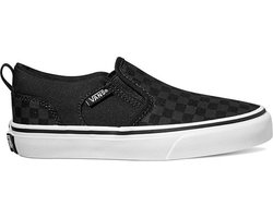 Vans Asher Checker Sneakers - Black/Black - Black/Black - Maat 39