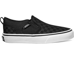 Vans Youth Asher Checker Sneakers - Black/Black - Maat 37