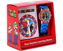 Accutime - Super Mario - Time Teacher - Educatief Horloge - Leer Klokkijken - Blauw