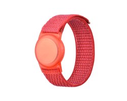 Airtag armband Polsband horloge - Airtag Sleutelhanger - Airtag Polsband Voor Kinderen - Airtag Armband - Airtag Apple - Klittenband - Airtag Houder - Airtag Hoesje - rood