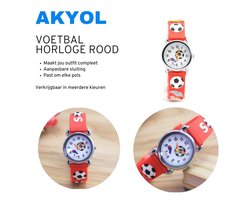 Akyol - Voetbal horloge - Siliconen Kinderhorloge - Jongens en meisjes horloge kinderen - kind horloge - horloge - tijd - klok - voetbal - sport horloge - oranje