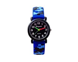 Army Kinderhorloge 3D - Blauw | Camouflage/Leger | Kunststof/Siliconen