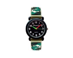 Army Kinderhorloge 3D - Groen | Camouflage/Leger | Kunststof/Siliconen