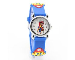 Clockx - Kinderhorloge - Jongenshorloge - Super Mario - blauw - rood