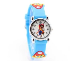 Clockx - Kinderhorloge - Super Mario - lichtblauw - rood