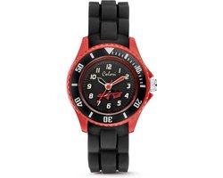 Colori Kidz 5 CLK060 Kinderhorloge met Racewagen - Siliconen Band - Ø 30 mm - Zwart