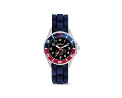 Colori Kidz 5-CLK133 Kinderhorloge - Siliconen Band - Ø 27 mm - 20 mm Wijzerplaat - F1 Racewagen - Donkerblauw