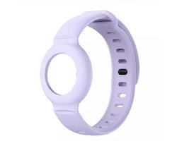 Consumerce® Siliconen Armband Geschikt voor Apple AirTag - Lila - Kind Polsband – Kids GPS Horloge – Peuter – Tracker – Ouderen – Kinderhorloge – Kinderen – Volgsysteem – Trackers Armbanden