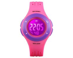 Digitaal Kinderhorloge - Chronograaf - Multicolor Backlight - Paars