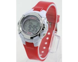 Digitaal kinderhorloge rood met siliconen band 35mm I-deLuxe verpakking