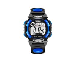 Digitaal Kinderhorloge - Zwart/Blauw | PVC Kunststof | 38 mm | Fashion Favorite