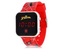 Disney LED Watch Spider-Man - Kinderhorloge Met LED Display Voor Datum en Tijd - Rood