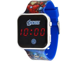 Disney - LED Watch The Avengers - Kinderhorloge Met LED Display Voor Datum en Tijd - Blauw