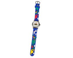 Fako® - Kinderhorloge - 3D - Dinosaurus - Deino - Donkerblauw