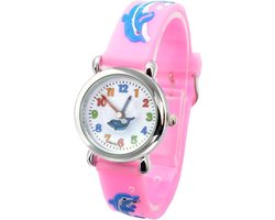 Fako® - Kinderhorloge - 3D - Dolfijntjes - Roze