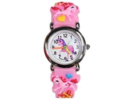 Fako® - Kinderhorloge - 3D - Eenhoorn Sunshine - Roze