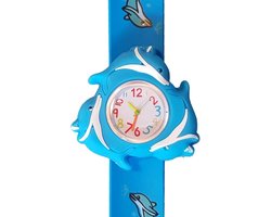 Fako® - Kinderhorloge - 3D - Spinner - Dolfijn - Blauw