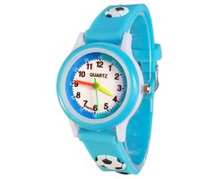 Fako® - Kinderhorloge - 3D - Voetbal - Lichtblauw