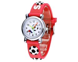 Fako® - Kinderhorloge - 3D - Voetbal - Rood