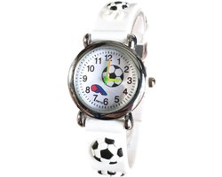 Fako® - Kinderhorloge - 3D - Voetbal - Wit