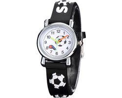 Fako® - Kinderhorloge - 3D - Voetbal - Zwart