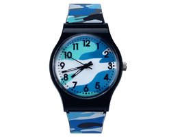 Fako® - Kinderhorloge - Camouflage Army - Blauw