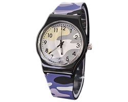 Fako® - Kinderhorloge - Camouflage Army - Grijs