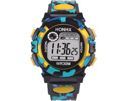 Fako® - Kinderhorloge - Honhx Camouflage Army - Geel