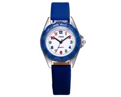 Fako® - Kinderhorloge - Regenboog - Ø 32mm - Donkerblauw