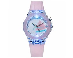 Fako® - Kinderhorloge - Siliconen - Light - Ø 38mm - Meloen - Roze